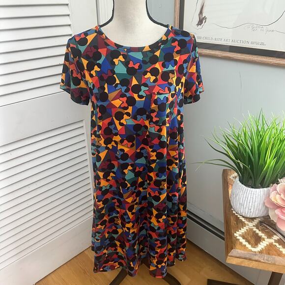 LULAROE X DISNEY Womens Dress Small All Over Minnie Mouse Pattern Retro New Wave - Picture 1 of 10
